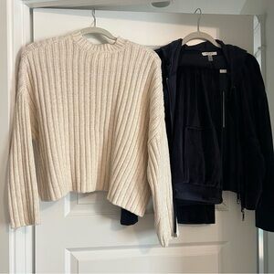 NWT Cozy Bundle - Cream Sweater & Navy Velour Set